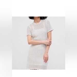 Gap Elegant White Crochet Dress